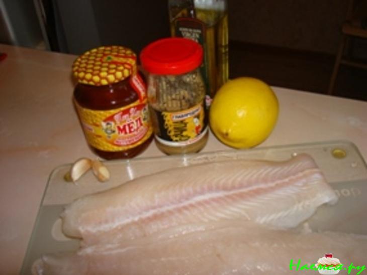 Филе белой рыбы в горчично-медовом маринаде