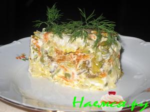 Салатик с печенью и квашеной капустой Салатик с печенью и квашеной капустой