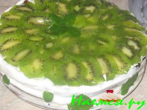 Лимонный торт с киви
