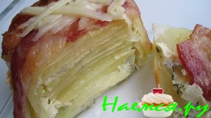 Картошечка запеченая в сметанном соусе с беконом