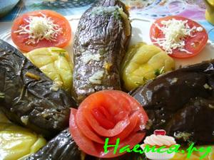 Баклажаны фаршираванные морковью Баклажаны фаршираванные морковью