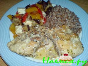 Кармашки из индейки, заполненные грибами