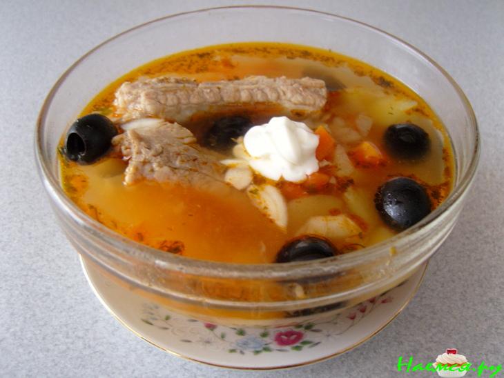 Суп с черными оливами