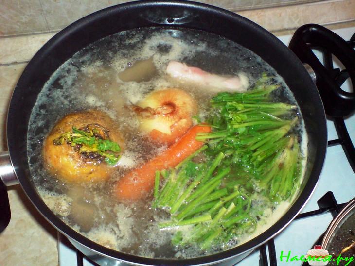 Похлебка ярославская с блинчиками по-волховски