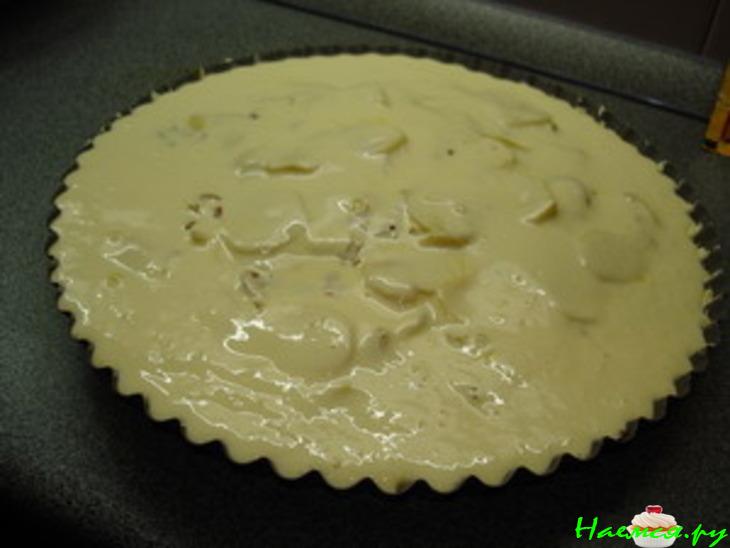 Пирог заливной картофельный с зеленым луком и омлетом