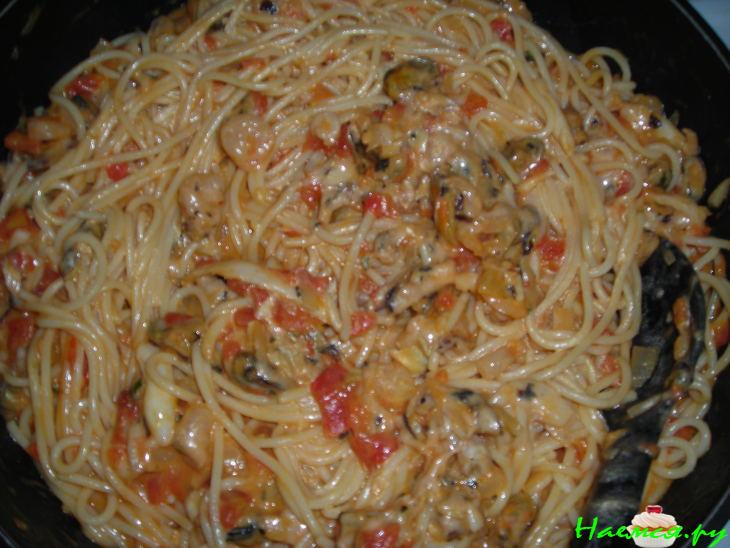 Паста "Фрути ди маре" (спагетти с морепродуктами)