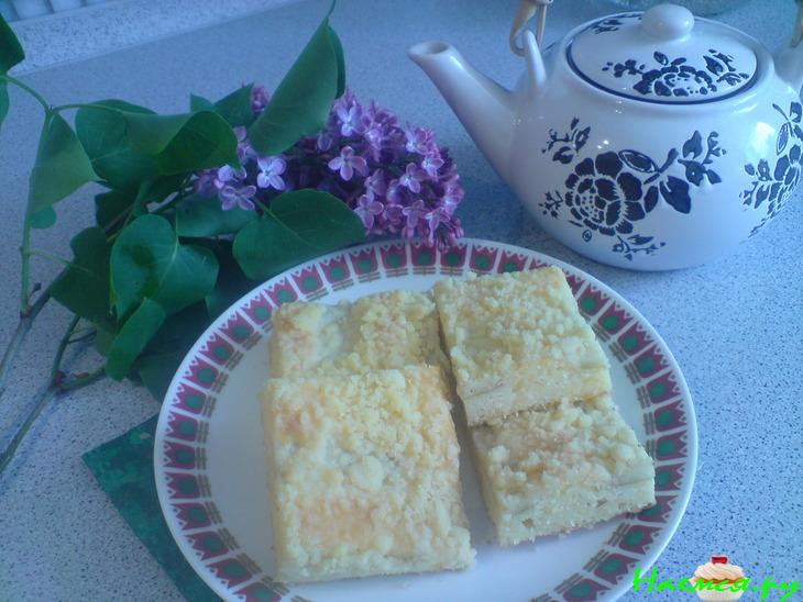 Творожный пирог "Неженка" (с ревенем)