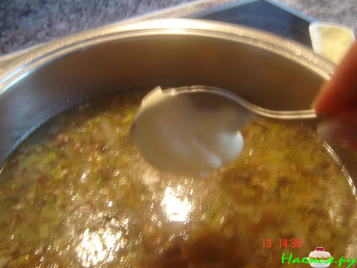 Сырный суп с пореем и шампиньонами Сырный суп с пореем и шампиньонами