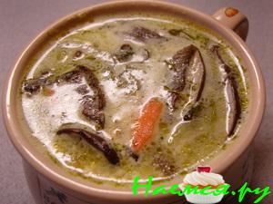 Суп грибной с сыром