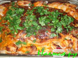 Курица фаршированная домашними тельяттели