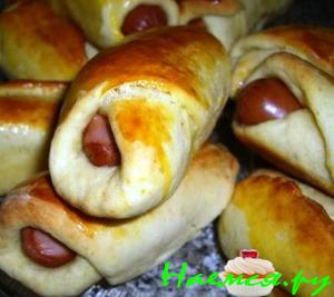 Сосиски в тесте на сметане