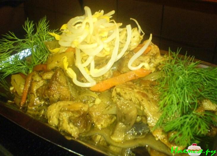 Мясо с ананасом и табаско