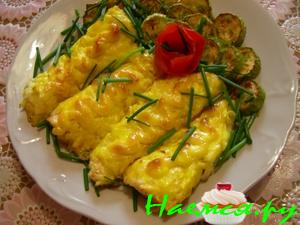 Рыба по-гречески со слабосоленой брынзой