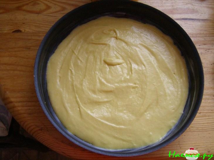 Персиковый пирог / Ванильный соус