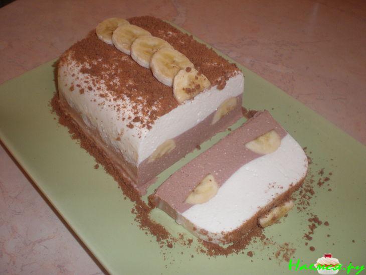 Творожный десерт с бананом