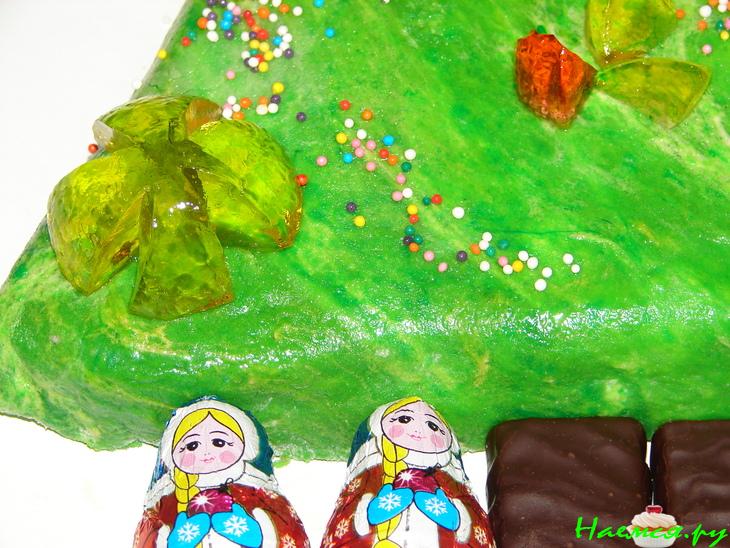 Торт бисквитный 'Новогодний' с маршмелоу 