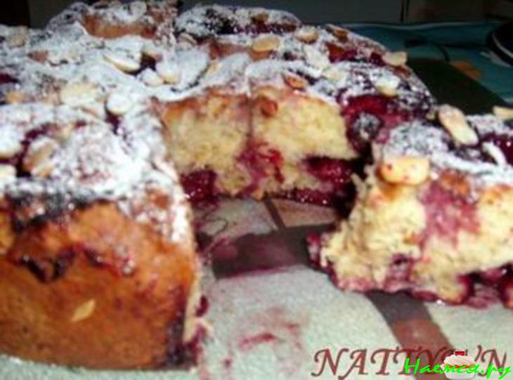 Пирог 'Вишневые розочки' (низкокалорийный)