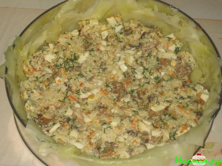 Капустный каравай с гусиным паштетом