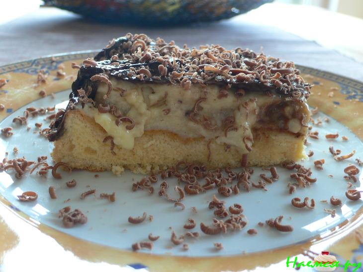 Торт банановый с пудингом