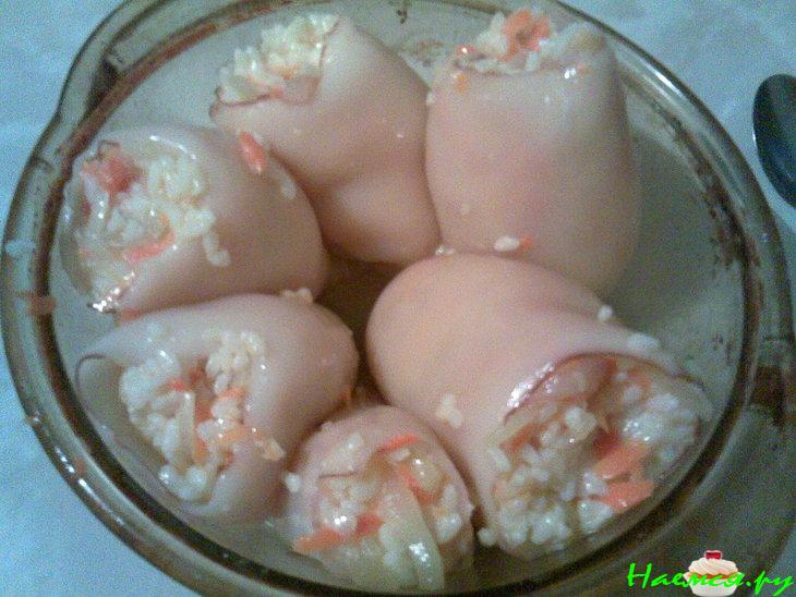 Фаршированные кальмары с сыром