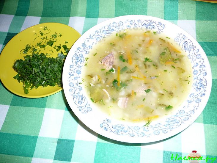 Рассольник с консервой "Горбуша натуральная"