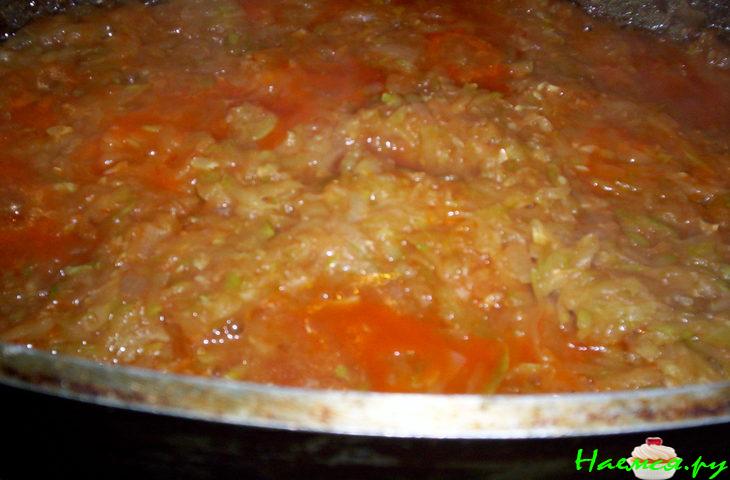 Закуска с тушеным кабачком