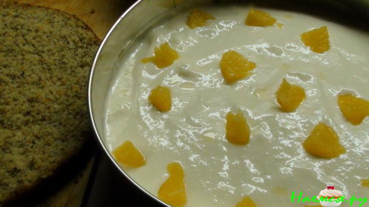 Торт &laquo;Апельсиновый&raquo; с твороженным суфле и миндально-цитрусовым бисквитом без муки&nbsp; 