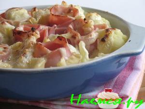 Паста с ветчиной и цветной капустой &laquo;Розовый сад&raquo;