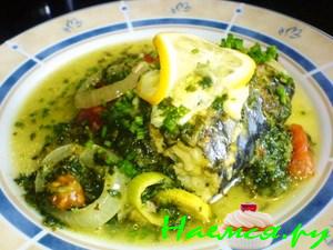 Скумбрия из духовки со шпинатом
