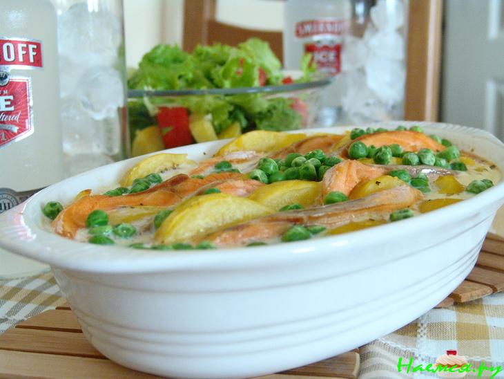 Картофель с семгой