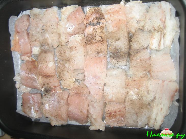 Рыбная запеканка с овощами под майонезом