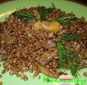 Вкусная гречневая каша с грибами 
