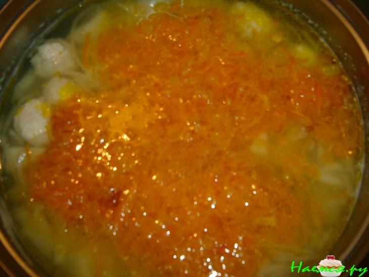 Борщ с куриными фрикадельками Борщ с куриными фрикадельками