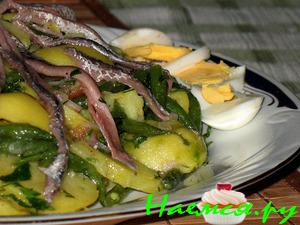 Картофельно-фасолевый салат с анчоусами Картофельно-фасолевый салат с анчоусами