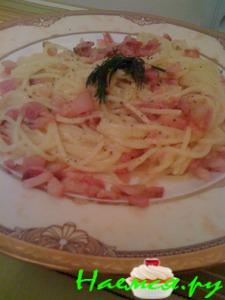 Карбонара с белым сухим вином Карбонара с белым сухим вином