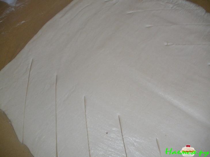 Слоеный пирог с яблочно-творожной начинкой Слоеный пирог с яблочно-творожной начинкой