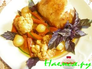 Гарнир овощной в кармельно-соевом соусе