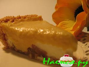 Чизкейк с абрикосами и шоколадно-абрикосовым ганашем