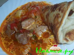 Суп с лепёшкой