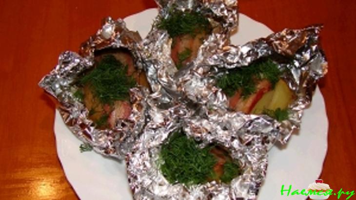 Картошечка с бекончиком в фольге Картошечка с бекончиком в фольге