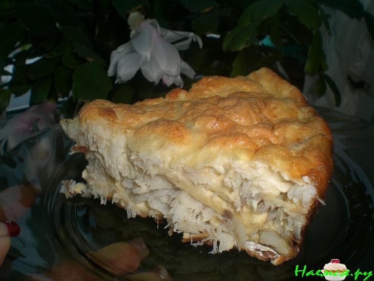 Пирог рыбный (у меня пикша) Пирог рыбный (у меня пикша)