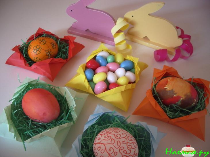 Японские корзиночки (украшение стола к Пасхе) Японские корзиночки (украшение стола к Пасхе)