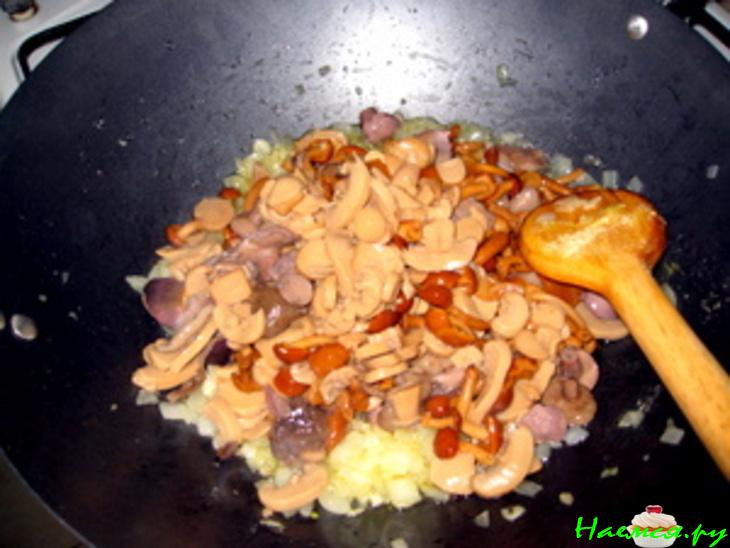 Грибы с луком Грибы с луком
