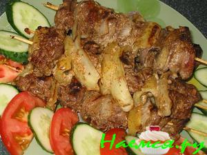 Шашлычки из куриной печени