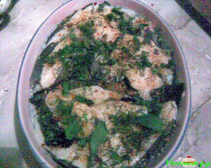 Зубатка со спаржевой фасолью