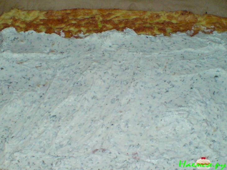 Рулет из цуккини со сливочным кремом