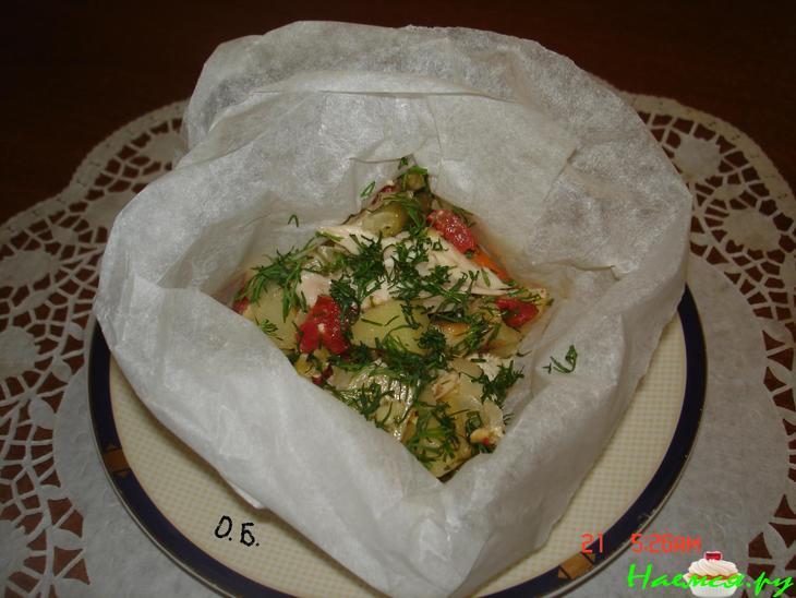 Курица в пергаментных мешочках