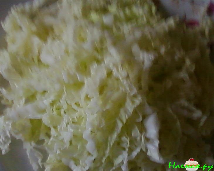 Салат овощной с консервированной морской капустой