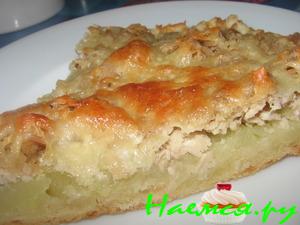 Пирог мясной с картофелем и мацареллой
