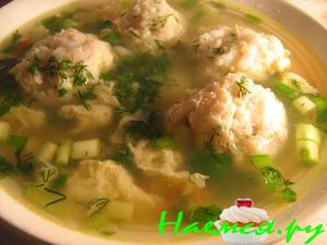 Суп с рыбными галками (треска)